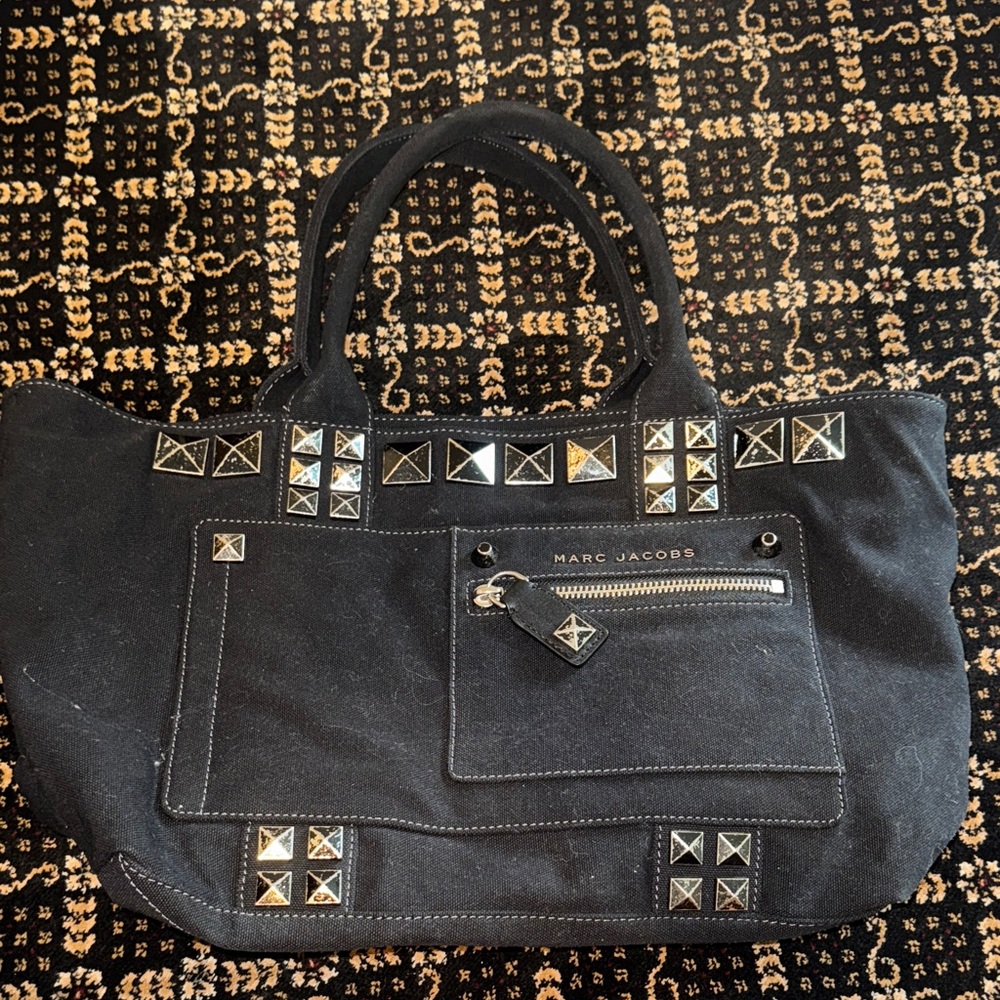 Marc Jacobs Black Tote with Silver Studs
